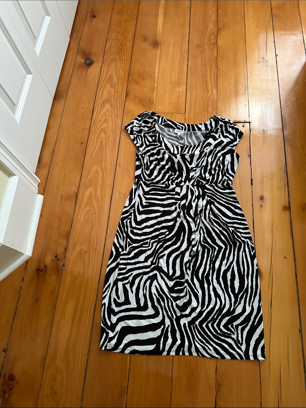 cleo Black and White Zebra Midi Dress